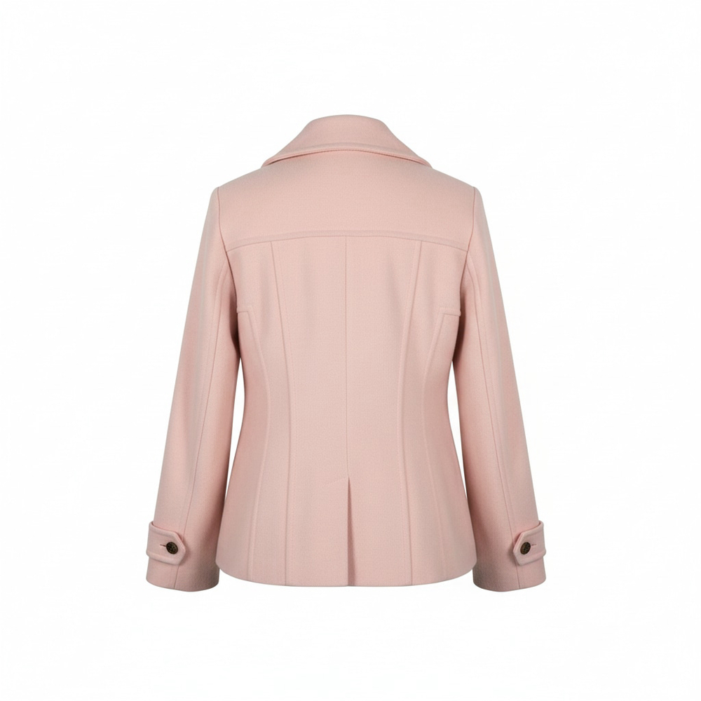 Women's St. John's Bay Pink Pea Coat Sm Wool Cashmere Blend Old Money‎ Soft Girl - Picture 3 of 14